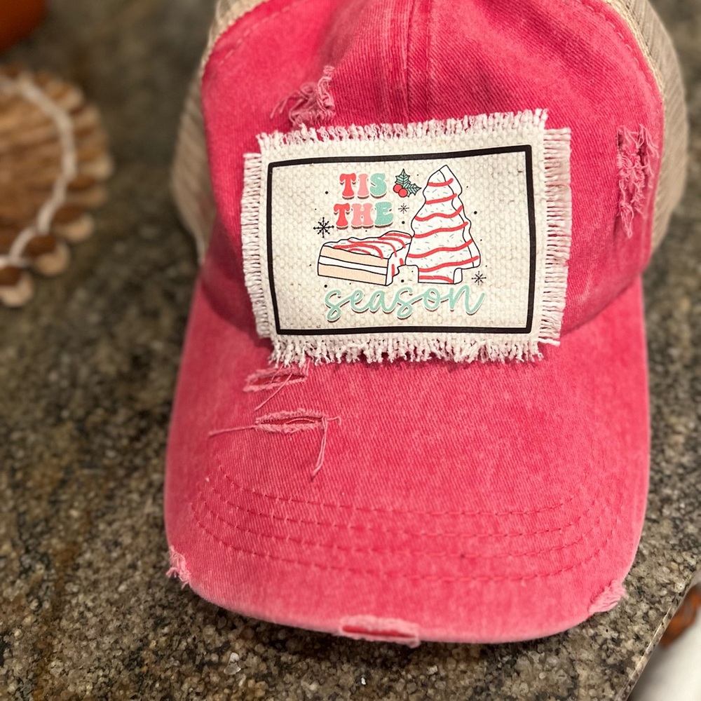 Tis’ The Season Holiday Trucker Hat With Crisscross, adjustable Back Design